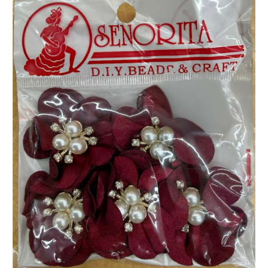 Bunga Kain Senorita 1039 -  Wine Red