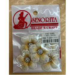 Bunga Kain Senorita 1040 -  Ivory Champagne Gold