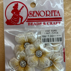 Bunga Kain Senorita 1040 -  Ivory Champagne Gold