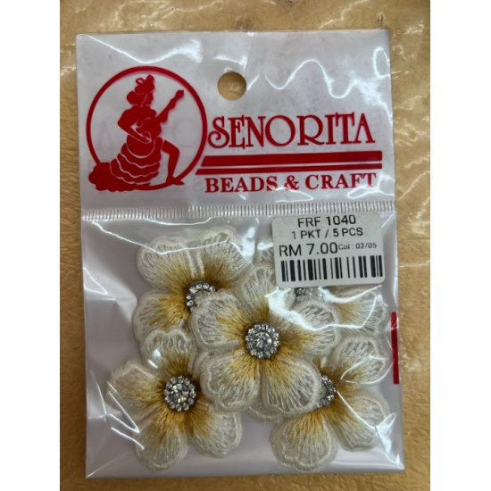 Bunga Kain Senorita 1040 -  Ivory Champagne Gold