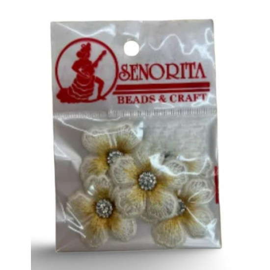 Bunga Kain Senorita 1040 -  Ivory Champagne Gold