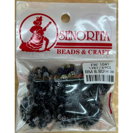 Bunga Kain Senorita 1041 -  Charcoal Black