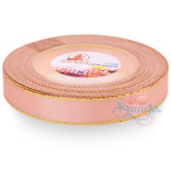  Senorita Gold Edge Satin Ribbon - Light Salmon 229G 12mm