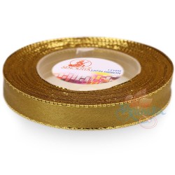  Senorita Gold Edge Satin Ribbon - Khaki 246G 12mm