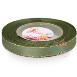  Senorita Gold Edge Satin Ribbon - Sea Green 803G 12mm