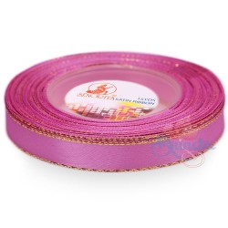  Senorita Gold Edge Satin Ribbon - Thulian Pink 819G 12mm