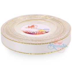  Senorita Gold Edge Satin Ribbon - White Gold WG 12mm