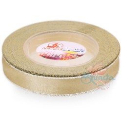  Senorita Silver Edge Satin Ribbon - Butter Milk 51s 12mm