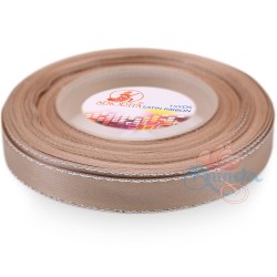  Senorita Silver Edge Satin Ribbon - Bleeker Beige 807s 12mm