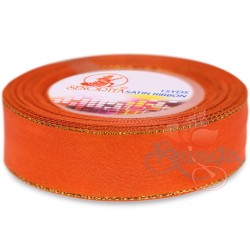 Senorita Gold Edge Satin Ribbon - Dark Orange 116G 24mm 