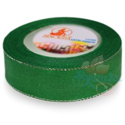 Senorita Silver Edge Satin Ribbon - Forest 26s 24mm 