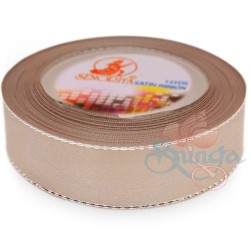 Senorita Silver Edge Satin Ribbon - Bleeker Beige 807s 24mm 