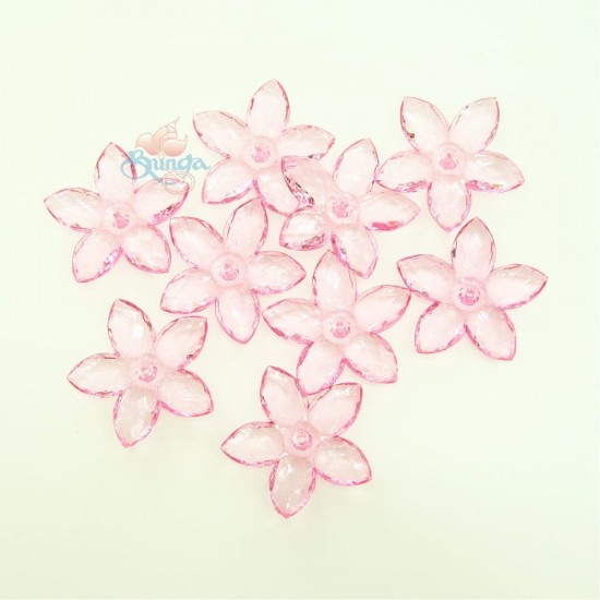 Acrylic Transparent Flower Bead 3.2cm - Light Pink (20gram/pack) #2809