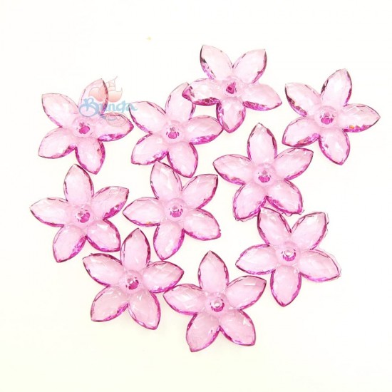 Acrylic Transparent Flower Bead 3.2cm - Light Magenta (20gram/pack) #2809 