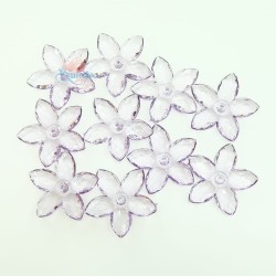 Acrylic Transparent Flower Bead 3.2cm - Light Purple (20gram/pack) #2809 