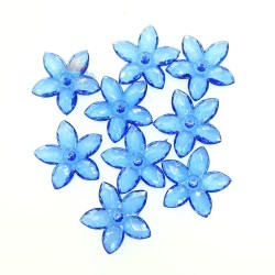 #2809 Acrylic Transparent Flower Bead 3.2cm - Royal Blue (20gram/pack)