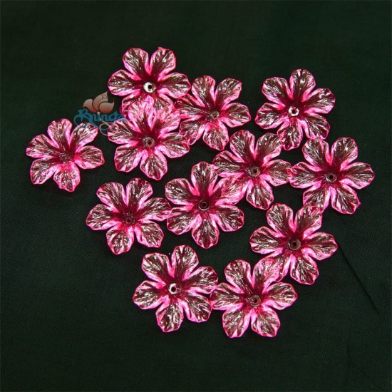 #398 Acrylic Transparent Flower Bead 3cm - Pink (20gram/pack)