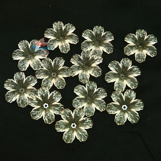 Acrylic Transparent Flower Bead 3cm - Beige (20gram/pack)  #398 