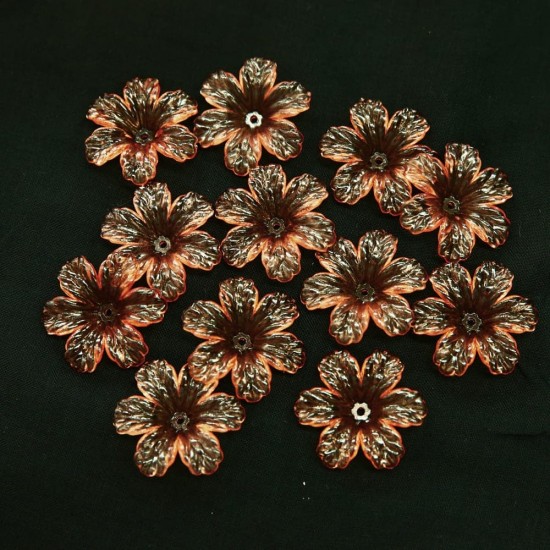 Manik Bunga Lutsinar Akrilik 3cm - Coklat Muda (20gram/pek) #398