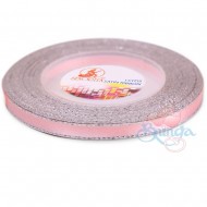 Senorita Silver Edge Satin Ribbon - Light Pink 12s 6mm 