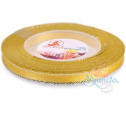 Senorita Silver Edge Satin Ribbon -  Corn Yellow 3s 6mm 