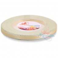 Senorita Silver Edge Satin Ribbon - Butter Milk 51s 6mm 