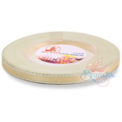 Senorita Silver Edge Satin Ribbon - Butter Milk 51s 6mm 