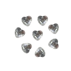 Acrylic Stone Sew On Heart Shape White 10mm - 20pcs