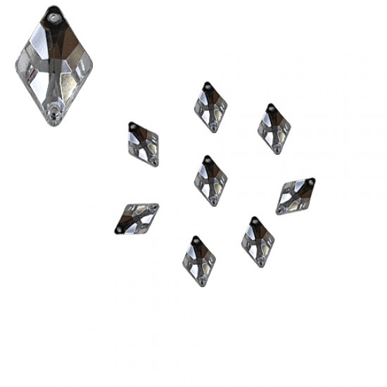 Batu Jahit  Akrilik Bentuk Berlian Putih 6mm x 10mm - 30pcs (RA)