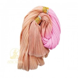 Chiffon Fabric Pleated 3 Tone Peach Pink 60 inch Wide - 5 Meters