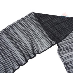 Chiffon Pleated Trimming Black - 1 Meter 15cm 