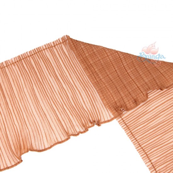 15cm Chiffon Pleated Trimming Brown - 1 Meter 15cm Chiffon Pleated Trimming Brown - 1 Meter