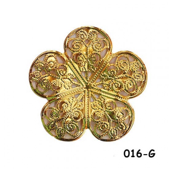Brass Filigree Findings 016 Gold - 20gram