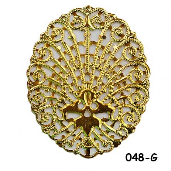 Brass Filigree Findings 048 Gold - 100gram