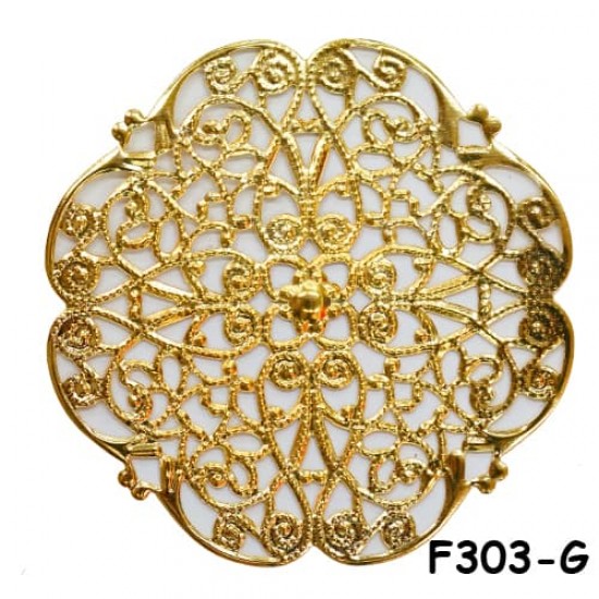 Brass Filigree Findings F303 Gold - 20gram