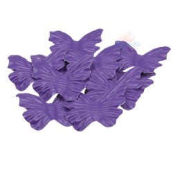 4.5cm PVC Soft Leather Butterfly Shape Dark Purple - 25pcs