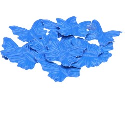4.5cm PVC Soft Leather Butterfly Shape Electric Blue- 25pcs