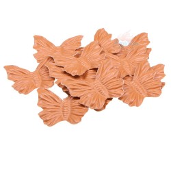 4.5cm PVC Soft Leather Butterfly Shape Gold Brown - 25pcs