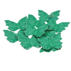 PVC Soft Leather Butterfly Shape Green - 25pcs 4.5cm 