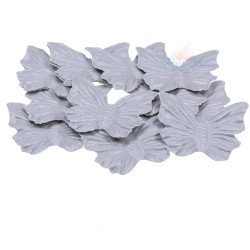 4.5cm PVC Soft Leather Butterfly Shape Grey - 25pcs