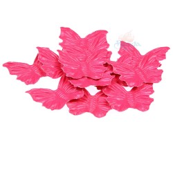 4.5cm PVC Soft Leather Butterfly Shape Hot Pink - 25pcs