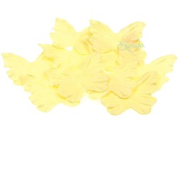 PVC Soft Leather Butterfly Shape Light Yellow - 25pcs 4.5cm 