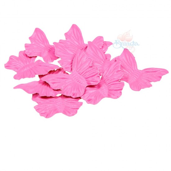 PVC Kulit Lembut  Bentuk Rama-rama Magenta Pink - 25pcs 4.5cm