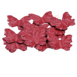 4.5cm PVC Soft Leather Butterfly Shape Maroon - 25pcs