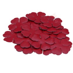 PVC Leather Flower Shape Maroon - 50pcs 3.5cm 