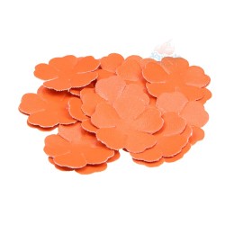 PVC Leather Flower Shape Orange - 50pcs 3.5cm 