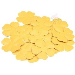 PVC Leather Flower Shape Yellow - 50pcs 3.5cm 