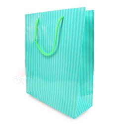 Stripe Gift Paper Bag Big Jade - 10pcs