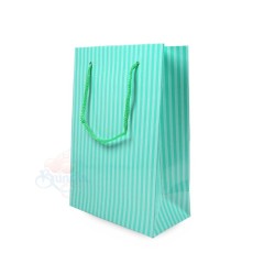 Stripe Gift Paper Bag Small Jade - 10pcs