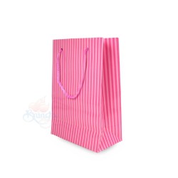 Stripe Gift Paper Bag Small Pink - 10pcs
